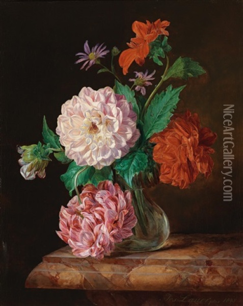 Flower Piece Oil Painting - Josef Lauer
