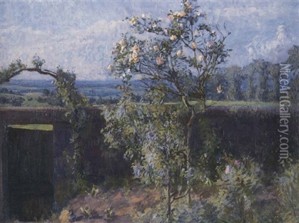 Vue De La Vallee De L'yerres Et Du Jardin De La Propriete Familiale De L'artiste Oil Painting - Gustave Caillebotte