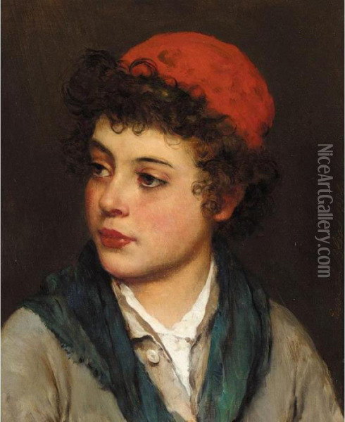 Portrait Of A Boy Oil Painting - Eugene de Blaas