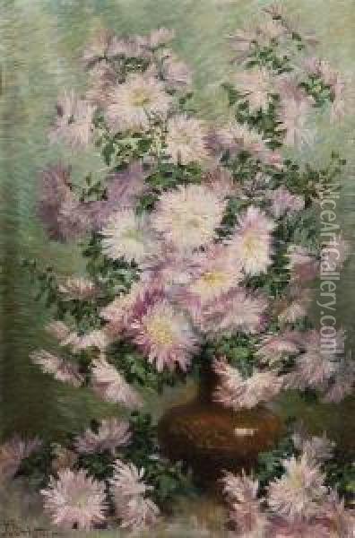Chrysanthemes Oil Painting - Juliette Wytsman