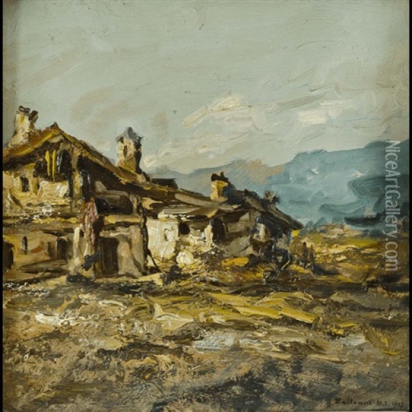Paesaggio Rustico Oil Painting - Lorenzo Delleani