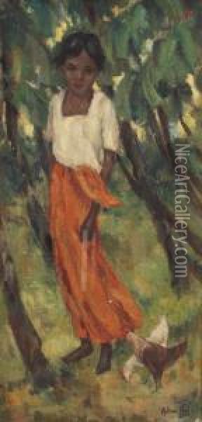 Mexican Girl Oil Painting - Helen Hyde