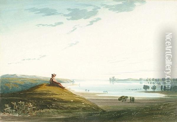 Looking Across The Bay Oil Painting - Thomas Henwood