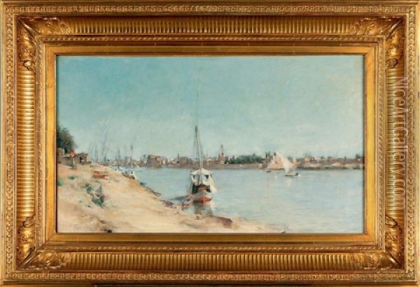Felouques Sur Le Nil Oil Painting - Maxime Dastugue