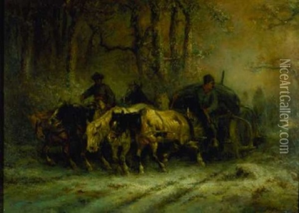A Wallachian Team Oil Painting - Adolf Schreyer