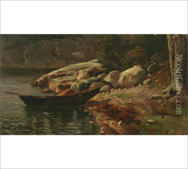 Stones On The Shore Oil Painting - Hjalmar (Magnus) Munsterhjelm