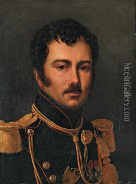Portrait D'un Officier 
D'artillerie Portant L'ordre De Saint Louis Et La Legion D'honneur Oil Painting - Louis Leopold Boilly