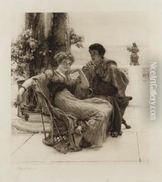The Proposal Oil Painting - Sir Lawrence Alma-Tadema