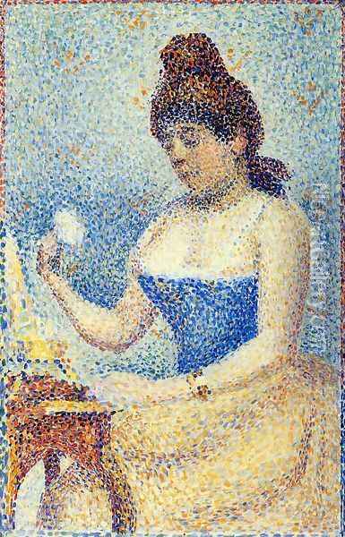 Young Woman Powdering Herself (Study) Oil Painting - Georges Seurat