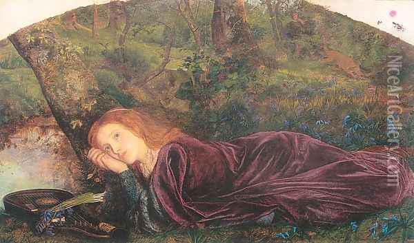 The Rift within the Lute 1861-62 Oil Painting - Arthur Hughes