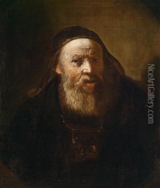 Bildnis Eines Alten Mannes Im Kostum Eines Rabbiners Oil Painting -  Rembrandt van Rijn