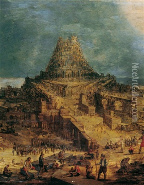 Der Turmbau Zu Babel Oil Painting - Hendrick van Cleve III