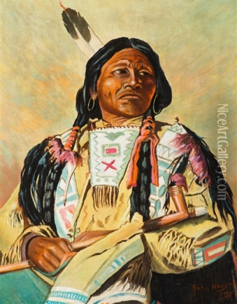 Red Cloud Oil Painting - John Hauser