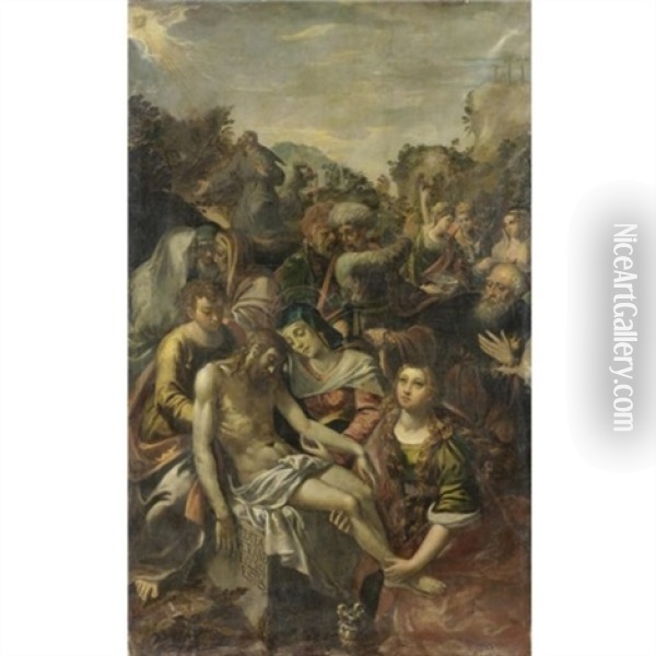 Pieta Oil Painting - Giuseppe Mazzuoli