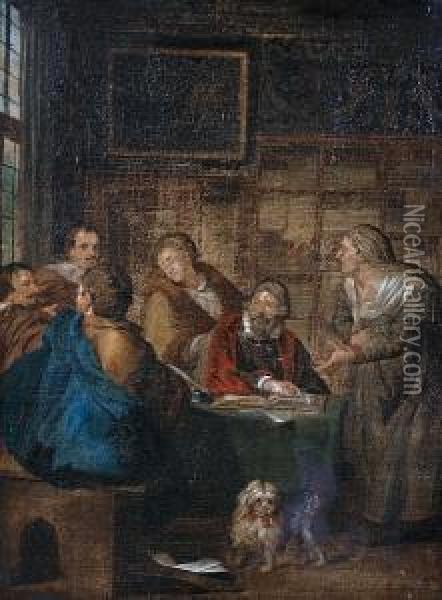 The Scholars Oil Painting - Josef Horemans Younger The Jan