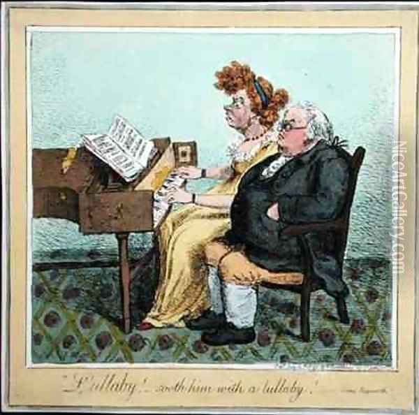 Lullaby soothe him with a lullaby Oil Painting - James Gillray