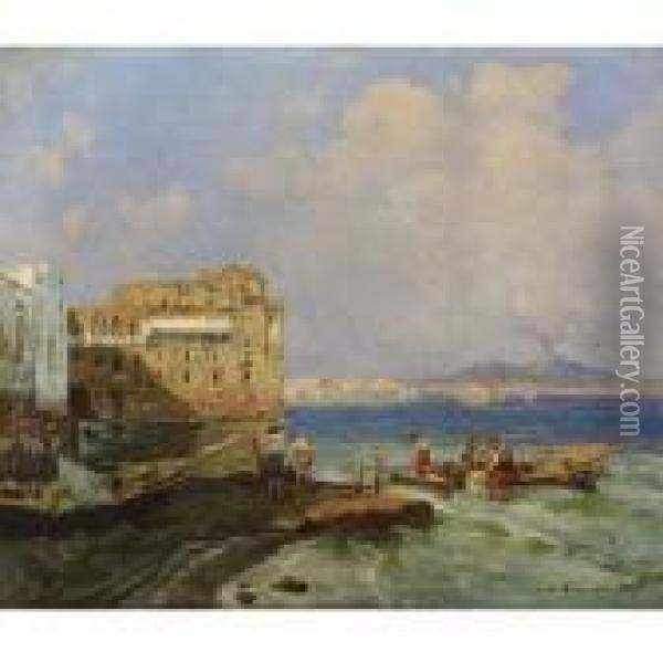 The Bay Of Naples Oil Painting - Carlo Brancaccio