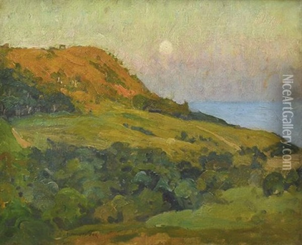 Moonrise, Stanwell Park, Nsw Oil Painting - Emanuel Phillips Fox