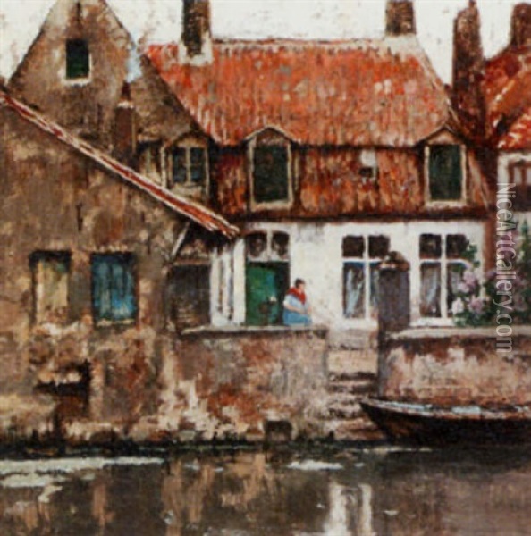 Quay In Gent Oil Painting - Hendrick Cassiers