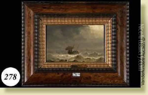 Barque Dans La Tempete Oil Painting - Herminie Gudin