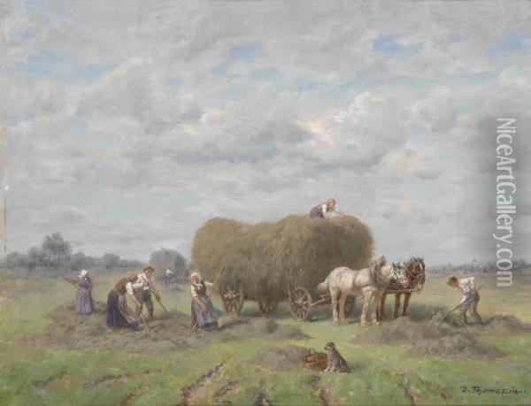 Haymaking In Summer Oil Painting - Desire Tomassin