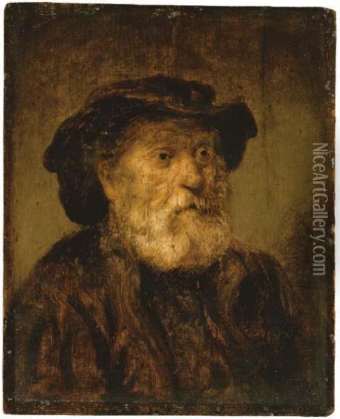 An Old Man In A Hat Oil Painting - Rembrandt Van Rijn
