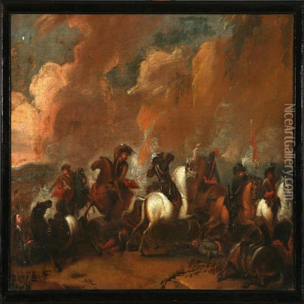 Battle Scene Oil Painting - Pieter Wouwermans or Wouwerman