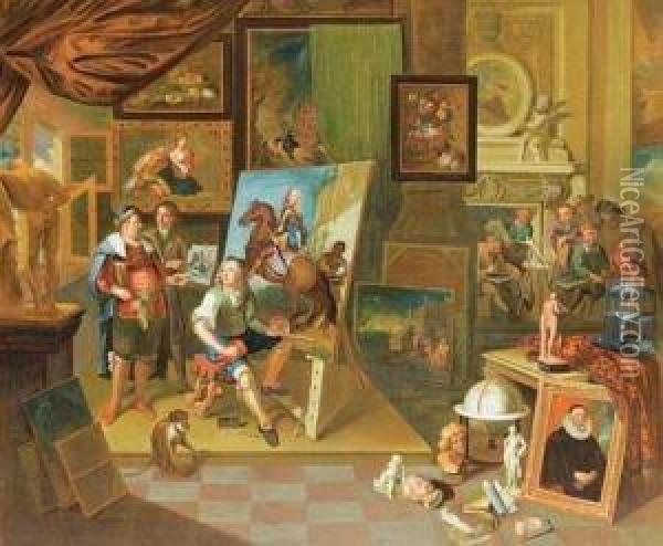 L'atelier Du Peintre Oil Painting - Hendrik Govaerts
