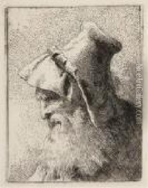 Profile Of An Old Man With A Beard, From: Raccolta Di Teste Oil Painting - Giovanni Domenico Tiepolo
