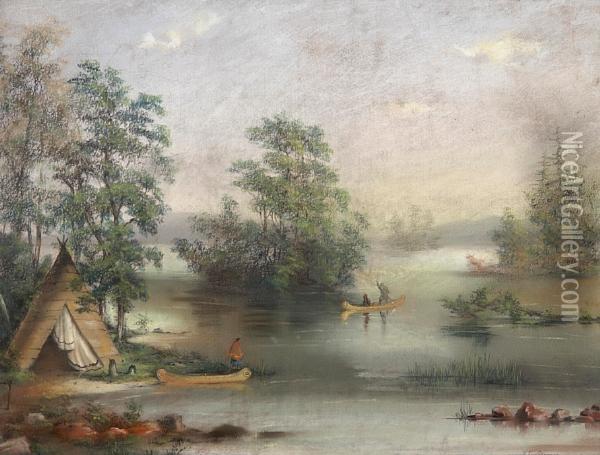 Lake George Oil Painting - Alfred Worsley Holdstock