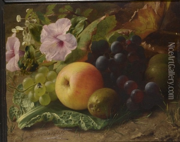 Nature Morte Aux Fleurs Et Fruits Oil Painting - Francois Antoine de Bruycker