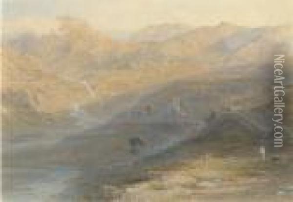 Nant Ffancon, North Wales: Sunrise Oil Painting - George Arthur Fripp