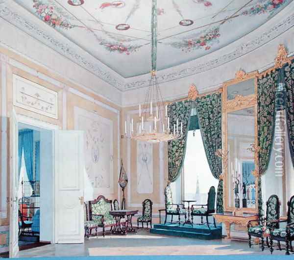 Drawing Room in the Nikolai Tchudov Palace in the Kremlin Oil Painting - Fedor Andreevich Klages