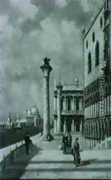 Venezianische Vedute Oil Painting - Ernst Stache