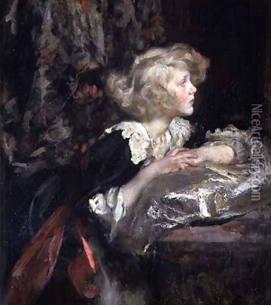 Portrait of Lady Diana Manners, later Lady Diana Cooper Oil Painting - James Jebusa Shannon