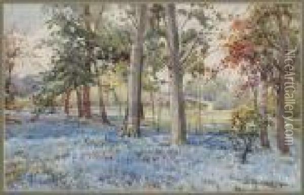 Blue Trees Kew Garden, London Oil Painting - Anna Gardell-Ericson