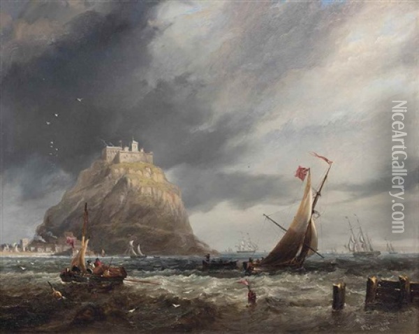 St Michael's Mount, Cornwall Oil Painting - John Wilson Carmichael