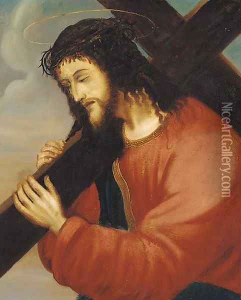 Christ carrying the cross Oil Painting - Italian School