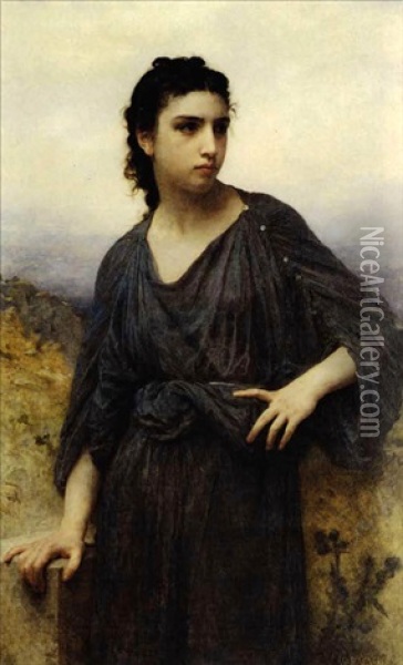 A Young Girl Oil Painting - William-Adolphe Bouguereau