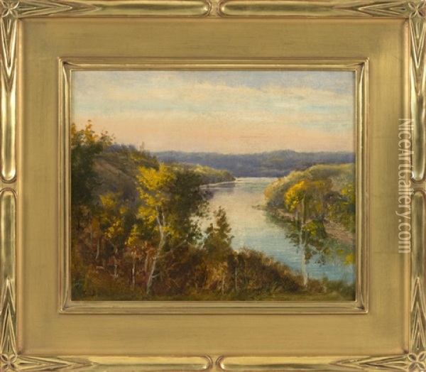 A Bend In The River Oil Painting - Robert Vonnoh