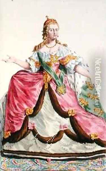 Portrait of Empress Catherine II The Great of Russia 1729-96 Oil Painting - Pierre Duflos