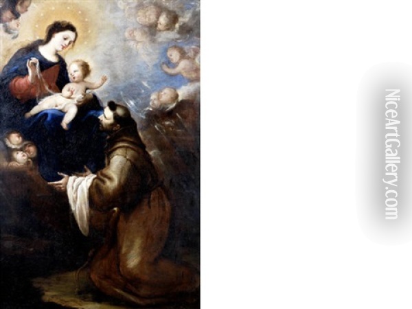The Vision Of Saint Anthony Of Padua Oil Painting - Juan Carreno De Miranda