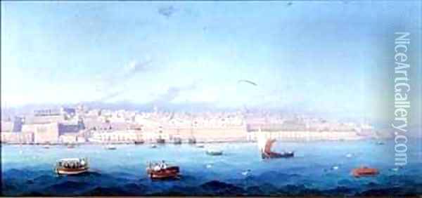 Grand Harbour Valletta Malta Oil Painting - Girolamo Gianni