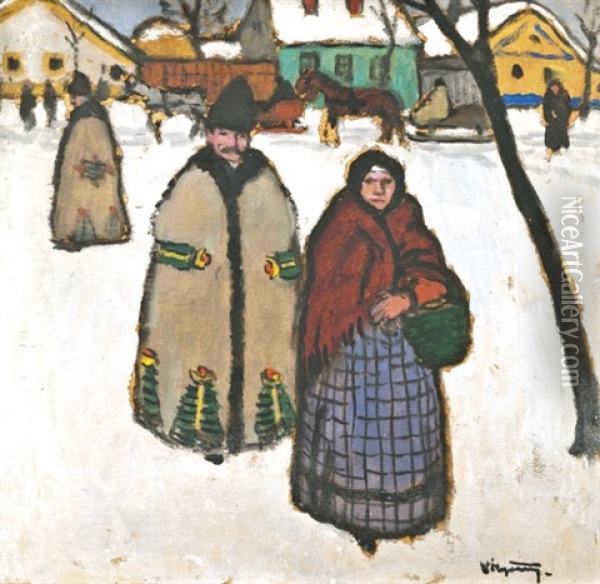 Falusiak Telen Oil Painting - Tibor (Theodor) Polya
