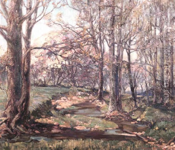 Spring Landscape Oil Painting - Joseph Pierre Birren