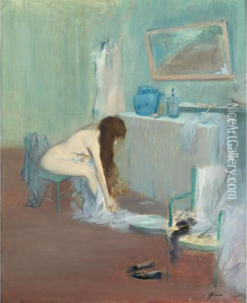 Femme A Sa Toilette Oil Painting - Jean-Louis Forain