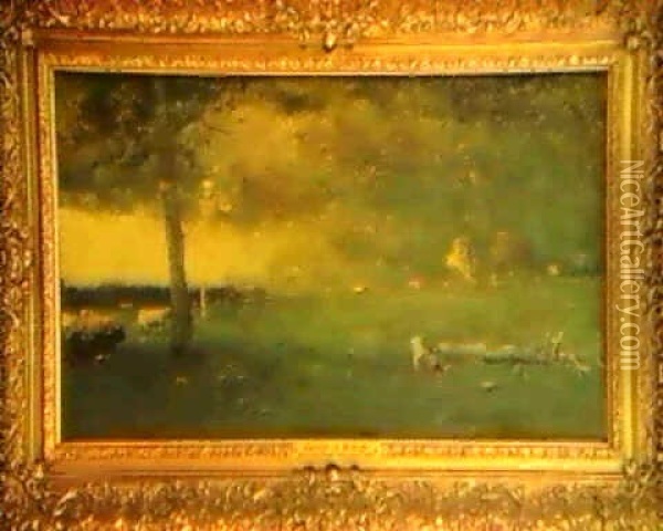 Cattle In The Storm Oil Painting - George Inness
