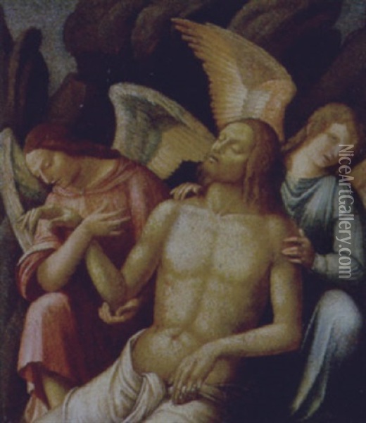 Cristo Deposto Tra Gli Angeli Oil Painting - Calisto Piazza