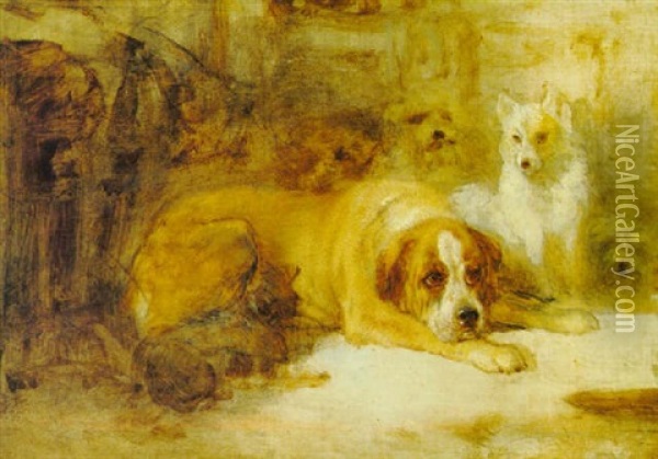 Study Of Dogs Oil Painting - Sir Edwin Henry Landseer