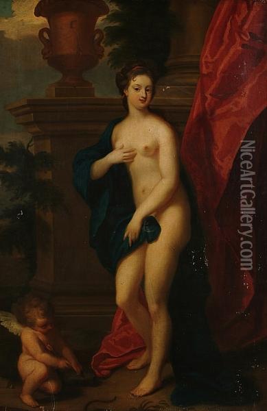 Venus And Cupid Oil Painting - Sir Godfrey Kneller